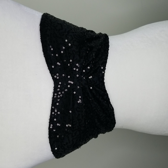 Top Secret Sequin Bandeau Black Size L - Picture 3 of 7
